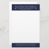 Papeterie Professionnel moderne minimaliste unisexe bleu (Devant / Derrière)