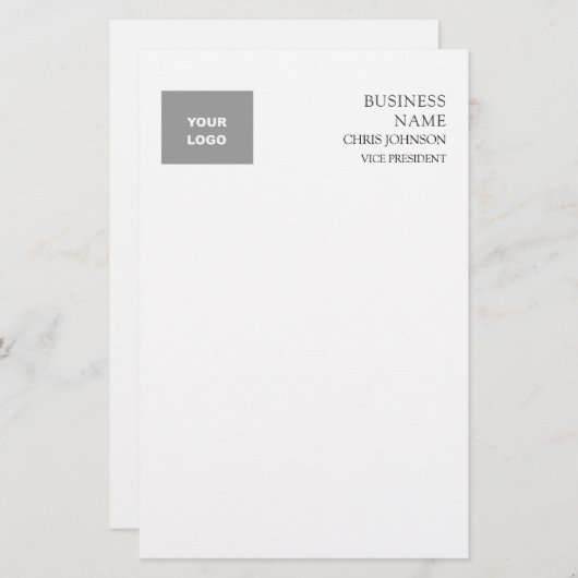 Papeterie Professionnel Moderne Plain Simple (Devant / Derrière)