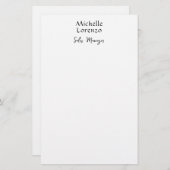 Papeterie Professionnel Moderne Simple Noir & Blanc (Devant / Derrière)