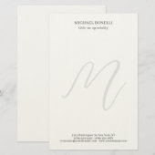 Papeterie Professionnel Plain Moderne Minimaliste Monogrammé (Devant / Derrière)