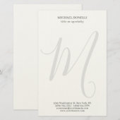 Papeterie Professionnel Plain Moderne Minimaliste Monogrammé (Devant / Derrière)