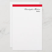 Papeterie Professionnel Simple Clair Immobilier Rouge Blanc (Devant / Derrière)