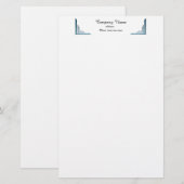 Papeterie professionnelle à bordure d'angle bleu é (Devant / Derrière)