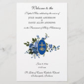 Papeterie Programme de mariage catholique élégant bleu Pape (Devant)