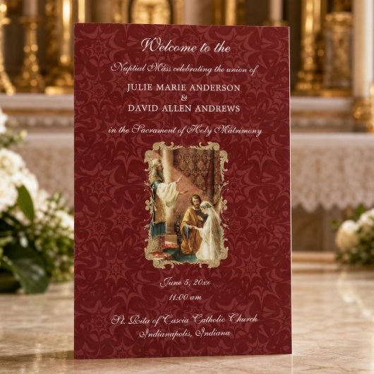 Papeterie Programme de mariage catholique élégant et économi
