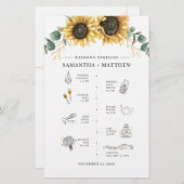 Papeterie Programme Itinéraire Mariage de l'Eucalyptus du to (Devant / Derrière)