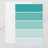 Papeterie Puce de peinture de bleu de turquoise (Devant / Derrière)