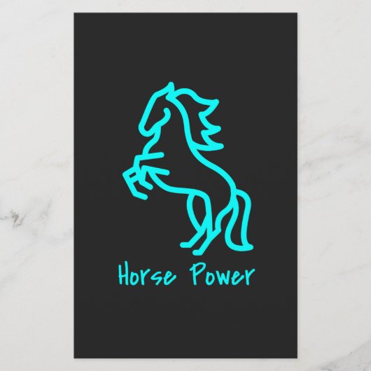 Papeterie Puissance du cheval en bleu (Devant)
