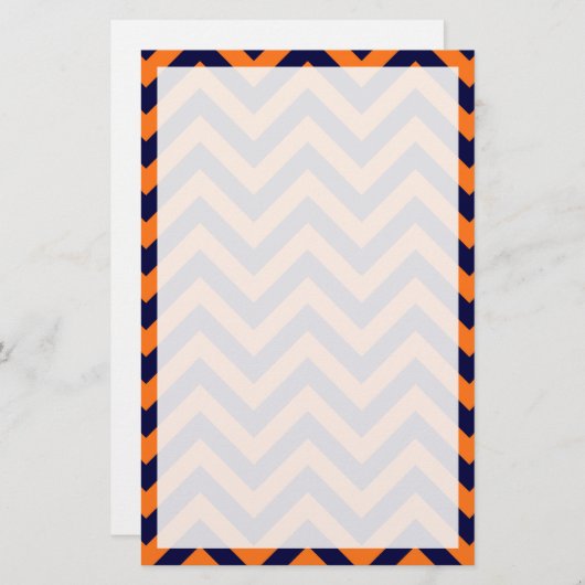 Papeterie Pumkin, Navy Blue Large Chevron Zig Zag (Devant / Derrière)