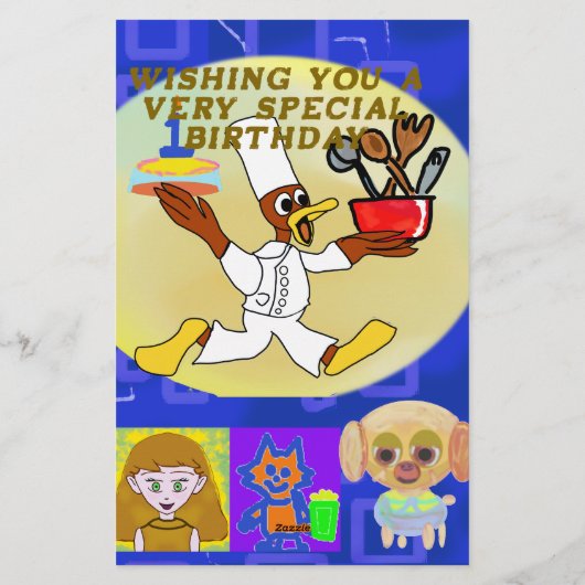 Papeterie Puppy Spacship Chef Ducky Kazoo Joyeux Anniversair (Dos)