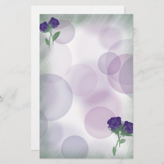 Papeterie purple bubble rose (Devant / Derrière)