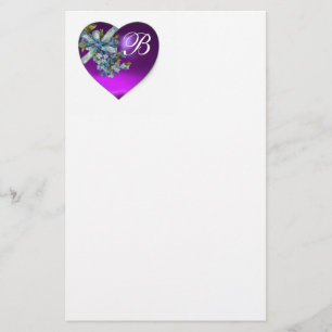PAPETERIE PURPLE COEUR & OUBLIEZ-MOI NOTES MONOGRAMME