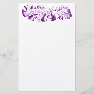 Papeterie Purple Scroll 1 Corinthians 13 Mariage Papier à le