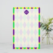 Papeterie Purple Yellow Green Harlequin Purp Quat 3 Monogram (Debout devant)