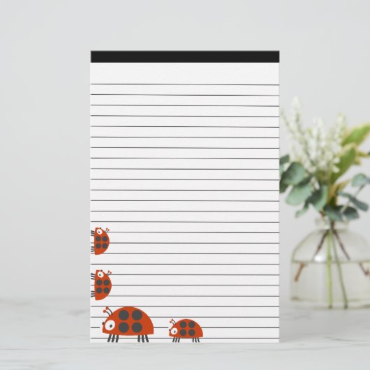 Papeterie Quatre coccinelles rayées (Debout devant)