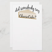 Papeterie Quelqu'Un Dit Cheesecake ? (Devant / Derrière)