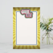 Papeterie Quiz Nuit Trivia Party Jaune Sunburst (Debout devant)