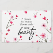 Papeterie Quote d'aquarelle Inspiration Cerry Blossom (Devant)
