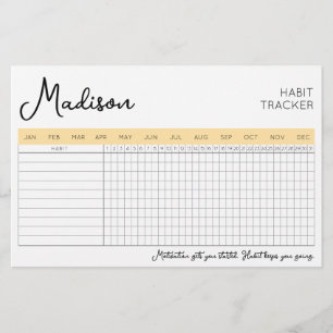 Papeterie Quotidien Tracker avec Nom Planneur double face