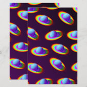 Papeterie Rainbow Planets Motif (Devant / Derrière)