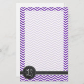 Papeterie Raisins Chevron violet de raisin ; aspect tableau (Devant / Derrière)