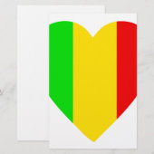 Papeterie Rasta a coloré le coeur (Devant / Derrière)