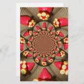 Papeterie Ravissement rouge coloré : Caléidoscope de fraises (Devant / Derrière)