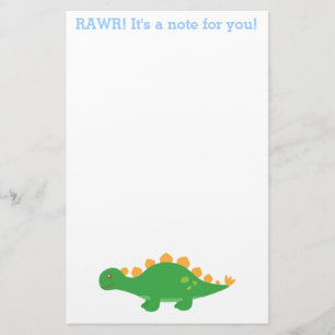 Papeterie Rawr, joli stégosaure vert dinosaure