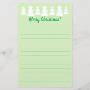 Papeterie rayée blanche de Joyeux Noël d'arbres