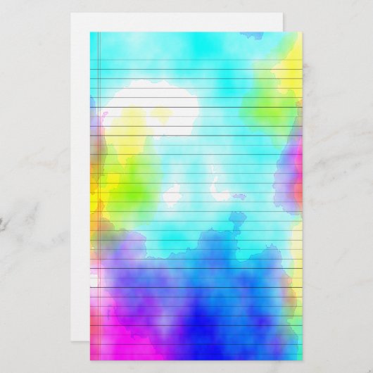 Papeterie rayée par aquarelle (Devant / Derrière)