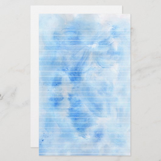 Papeterie rayée par bleu d'aquarelle (Devant / Derrière)