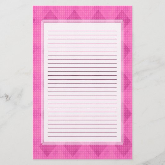 Papeterie rayée par diamant rose (Devant)