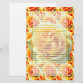 Papeterie rayée par fleur de rose jaune (Devant / Derrière)