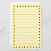Papeterie rayée par frontière jaune ensoleillée de (Devant / Derrière)