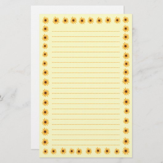 Papeterie rayée par frontière jaune ensoleillée de (Devant / Derrière)