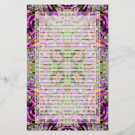 Papeterie rayée par kaléidoscope pourpre (Devant)