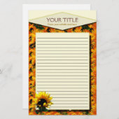 Papeterie rayée par lever de soleil de tournesol (Devant / Derrière)