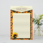 Papeterie rayée par lever de soleil de tournesol (Debout devant)