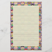 Papeterie rayée par pourpre mignon de choeur de (Devant)