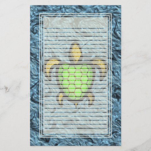 Papeterie rayée par tortue verte de Shell (Devant)