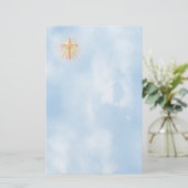 Papeterie Rayons de lumière de la Croix Religieuse (W/Clouds (Debout devant)