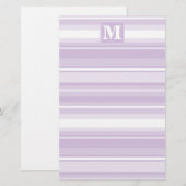 Papeterie Rayures de pourpre de chardon de monogramme (Devant / Derrière)