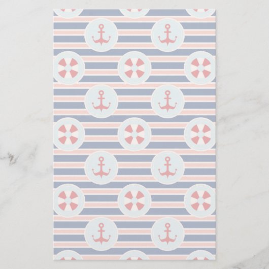 Papeterie Rayures et motif de points nautiques (Devant)