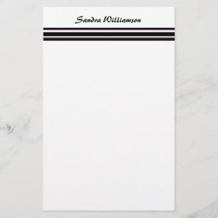 Papeterie rayures violettes