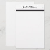 Papeterie rayures violettes (Devant / Derrière)