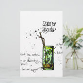 Papeterie Recette de cocktail de Julep en bon état (Debout devant)