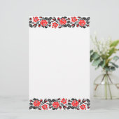 Papeterie Red & Black Rose cross-stitch Russian Pattern (Debout devant)