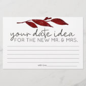 Papeterie Red Blush Floral Roses Date Nuit Idée Douche Jeu (Devant)