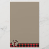 Papeterie Red Buffalo Plaid Border Deer (Devant)