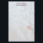 Papeterie Red Cardinal dans Winter Nature Photo de Christmas<br><div class="desc">Papier à lettres avec une photo nature pittoresque représentant un cardinal rouge vif. Contrasté par rapport à un arrière-plan hivernal extérieur avec la neige tombant doucement vers le bas.</div>